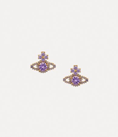 Valentina Orb Earrings in GOLD-LAVENDER-BLUE-CZ | Vivienne Westwood®