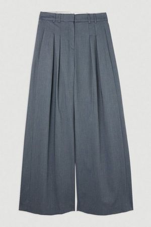 Tailored Pleated Wide Leg Trousers | Karen Millen
