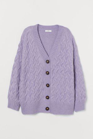 Oversized cardigan - Light purple - Ladies | H&M GB