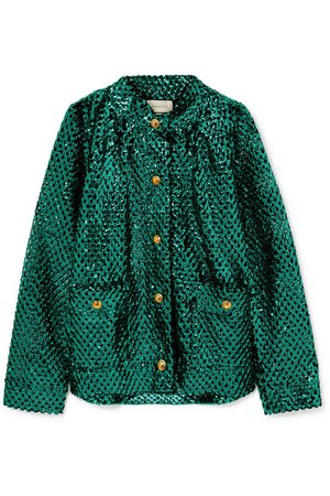 Gucci | Sequined open-knit jacket | NET-A-PORTER.COM
