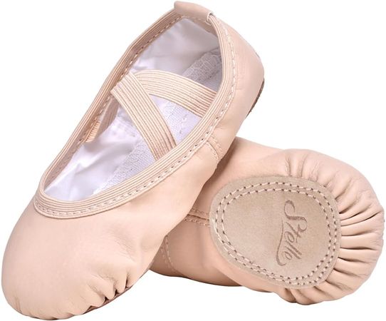 Amazon.com | Stelle Ballet Shoes for Girls Toddler Ballet Slippers Soft Leather Boys Dance Shoes for Toddler/Little Kid/Big Kid (Ballet Pink, 9MT) | Dance