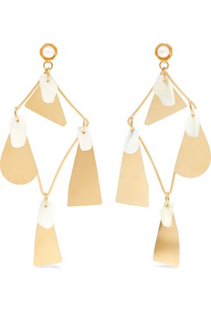Annie Costello Brown | Galante gold-tone pearl earrings | NET-A-PORTER.COM