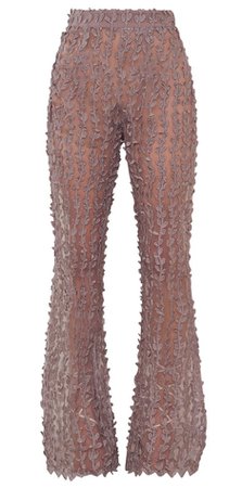 mushroom woven shed lace flared pants $55