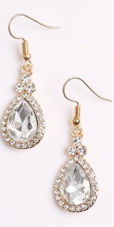 gold bling teardrop earrings
