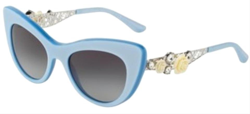 Dolce&Gabbana Sky Blue Dolce & Gabbana Jeweled Rose Cat Eye Sunglasses - Tradesy