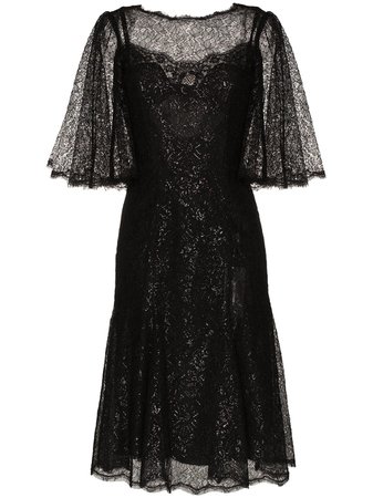 Dolce & Gabbana Draped Metallic Corded Lace Midi Dress Ss20 | Farfetch.com