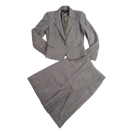 Wool blend tweed blazer and skirt set. From the... - Depop