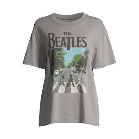 Scoop - Scoop Women’s Beatles Abbey Road Crewneck Boyfriend T-Shirt - Walmart.com - Walmart.com