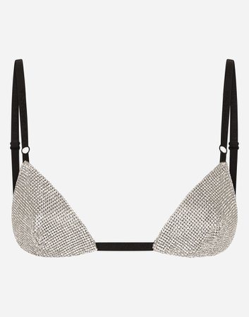 Women's Underwear | Dolce&Gabbana - Crystal mesh bra