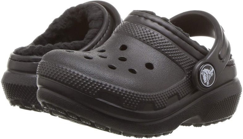 Amazon.com | Crocs Kids' Classic Lined Clog | Warm and Fuzzy Slippers for Kids, Lapis, J2 US Little Kid | Clogs & Mules