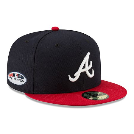 Men's Atlanta Braves New Era Navy 2018 Postseason Side Patch 59FIFTY Fitted Hat