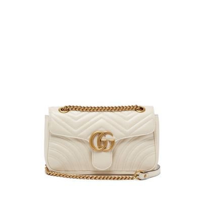 Buy Gucci - GG Marmont Small Quilted-Leather Cross-Body Bag - Womens - White at Goxip