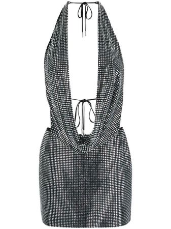 David Koma cowl-neck crystal-embellished Minidress - Farfetch