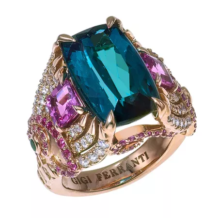 Mermaid Ring with Indicolite Tourmaline- One of a Kind! - GiGi Ferranti Jewelry