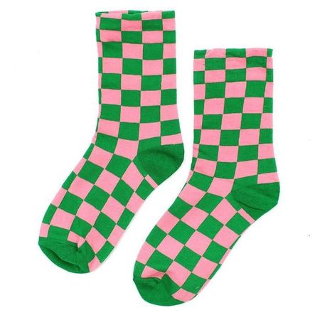 pink and green socks