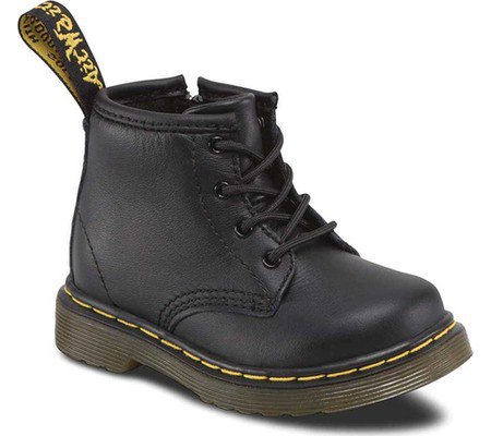 Infants/Toddlers Dr. Martens Brooklee B 4-Eye Lace Boot - Black Softy T - FREE Shipping & ExchangesPlay Product Video