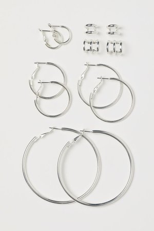 Hoop Earrings and Ear Cuffs - Silver