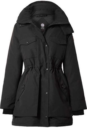 Gabriola Hooded Quilted Shell Down Parka - Black