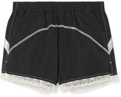 Sandy Liang - Lace-trimmed Shell Shorts - Black
