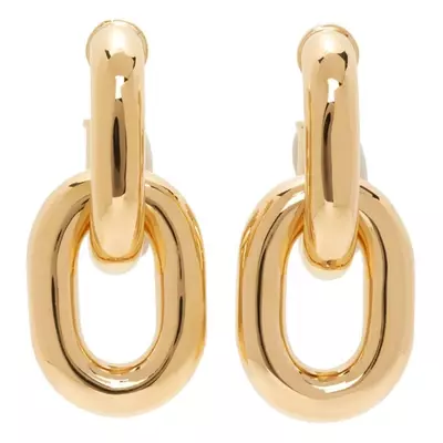 Paco Rabanne Gold Xl Link Double Hoop Earrings | ModeSens
