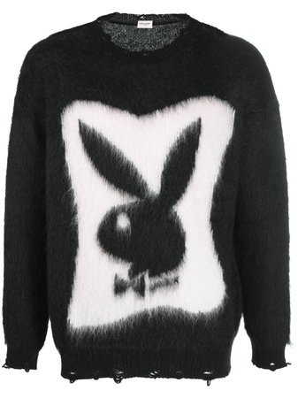 Saint Laurent textured Playboy bunny jumper