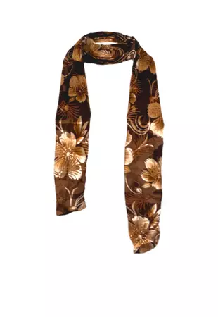 brown floral flower skinny scarf