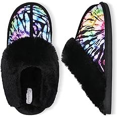 Amazon.com | Besroad Lightweight House Fuzzy Plush Slides Slippers for Women Fur Home Slippers Shoes Colorful Purple 8-9 | Slippers