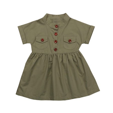 Samira Army Dress - Olive and Quin