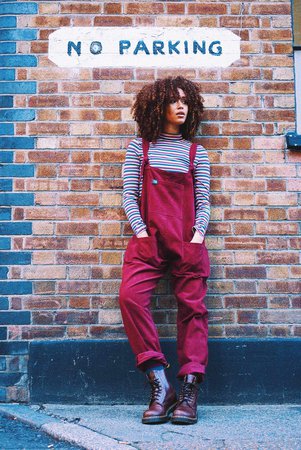 'The Original' Handmade Corduroy Dungarees in Maroon by Lucy and Yak