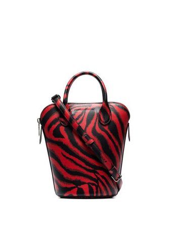 Calvin Klein 205W39Nyc Red Dalton Mini Tiger Print Leather Bucket Bag | Farfetch.com