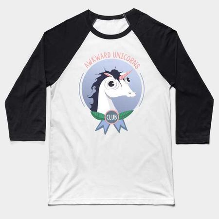 Awkward Unicorns Club - Unicorn - Baseball T-Shirt | TeePublic