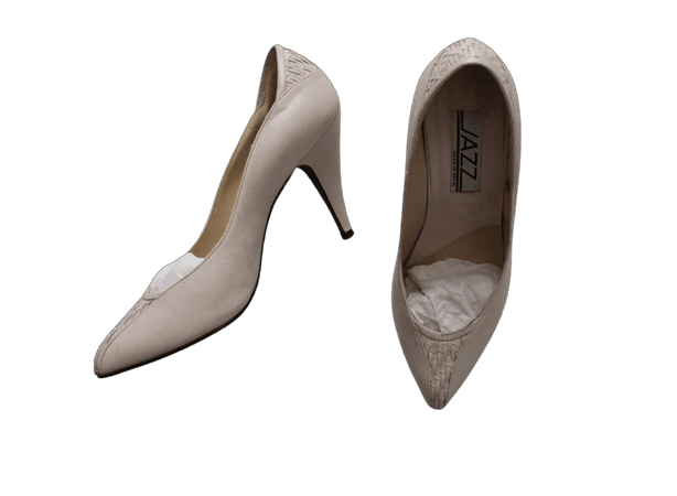 IVORY leather heels | woven toes heels | 1980d leather pumps