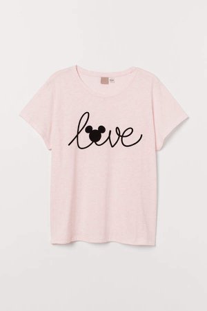 H&M+ Printed T-shirt - Pink