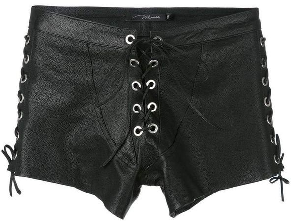 Manokhi laced leather shorts