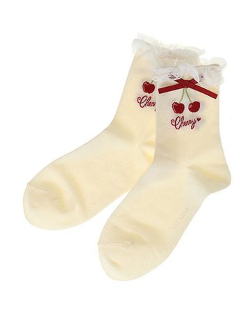 (321) Pinterest cherry socks