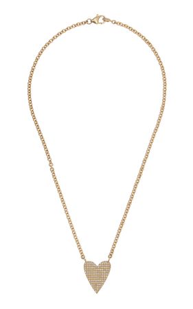 The Folded Heart 14k Yellow Gold Diamond Necklace By Sheryl Lowe | Moda Operandi