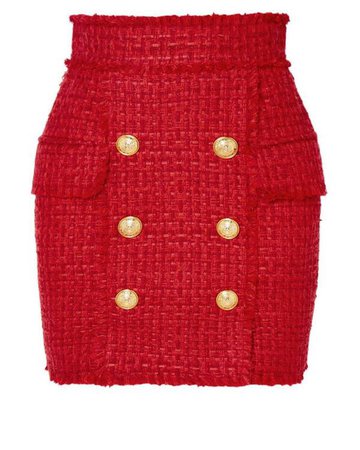 Red Tweed Skirt