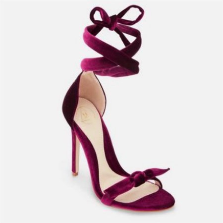 burgundy velvet shoes