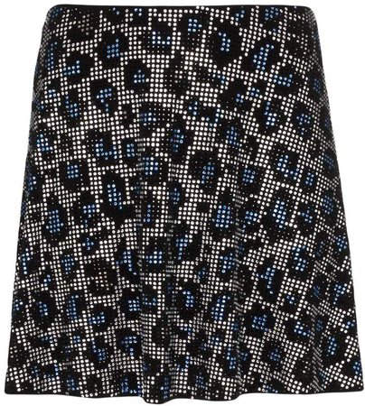 embellished leopard print skirt