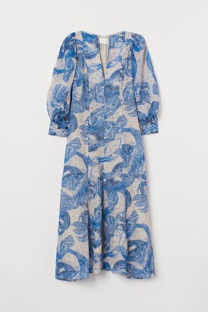 Vzorované hodvábne šaty - Modrá/mozaikový vzor - ŽENY | H&M SK