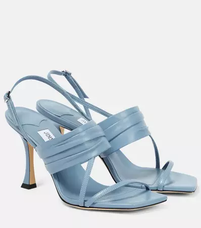 Beziers 90 Leather Sandals in Blue - Jimmy Choo | Mytheresa