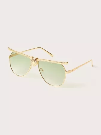 Leopard Decor Metal Frame Sunglasses | SHEIN USA