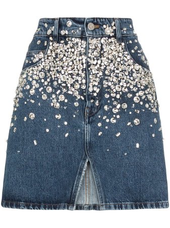 Miu Miu crystal-embellished Mini Skirt - Farfetch