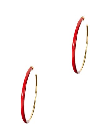 Lola Red Large Hoops