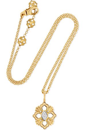 Buccellati | Opera 18-karat yellow and white gold diamond necklace | NET-A-PORTER.COM