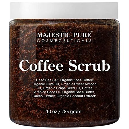 Amazon.com : MAJESTIC PURE Arabica Coffee Scrub - All Natural Body Scrub for Skin Care, Stretch Marks, Acne & Cellulite, Reduce the Look of Spider Veins, Eczema, Age Spots & Varicose Veins - 10 Ounces : Beauty & Personal Care