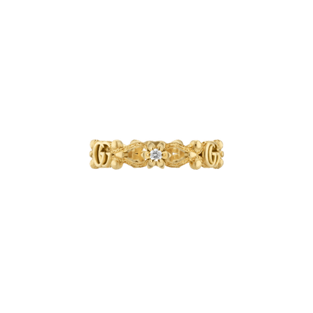 Gucci Flora 18k ring with diamonds