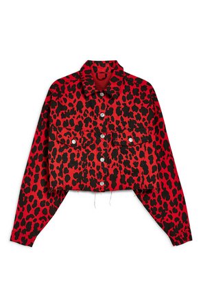 Topshop Leopard Print Denim Jacket | Nordstrom