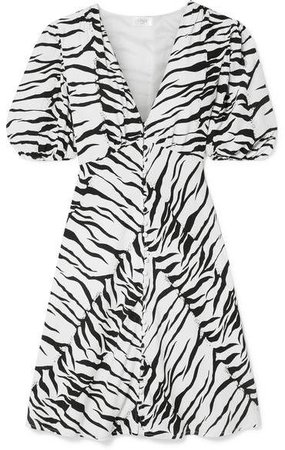 Zanita Zebra-print Crepe De Chine Mini Dress - Zebra print