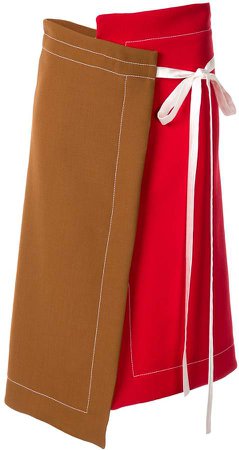 asymmetric ribbon tie skirt